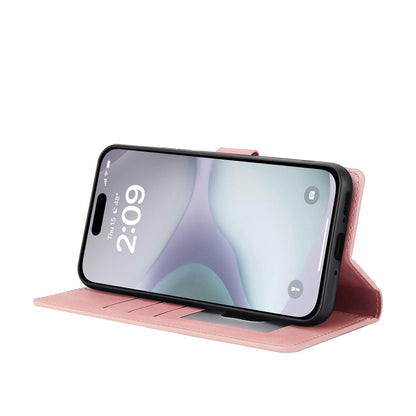 For iPhone 16 Case PU Leather Phone Cover Card Holder Magnetic Clasp Protective
