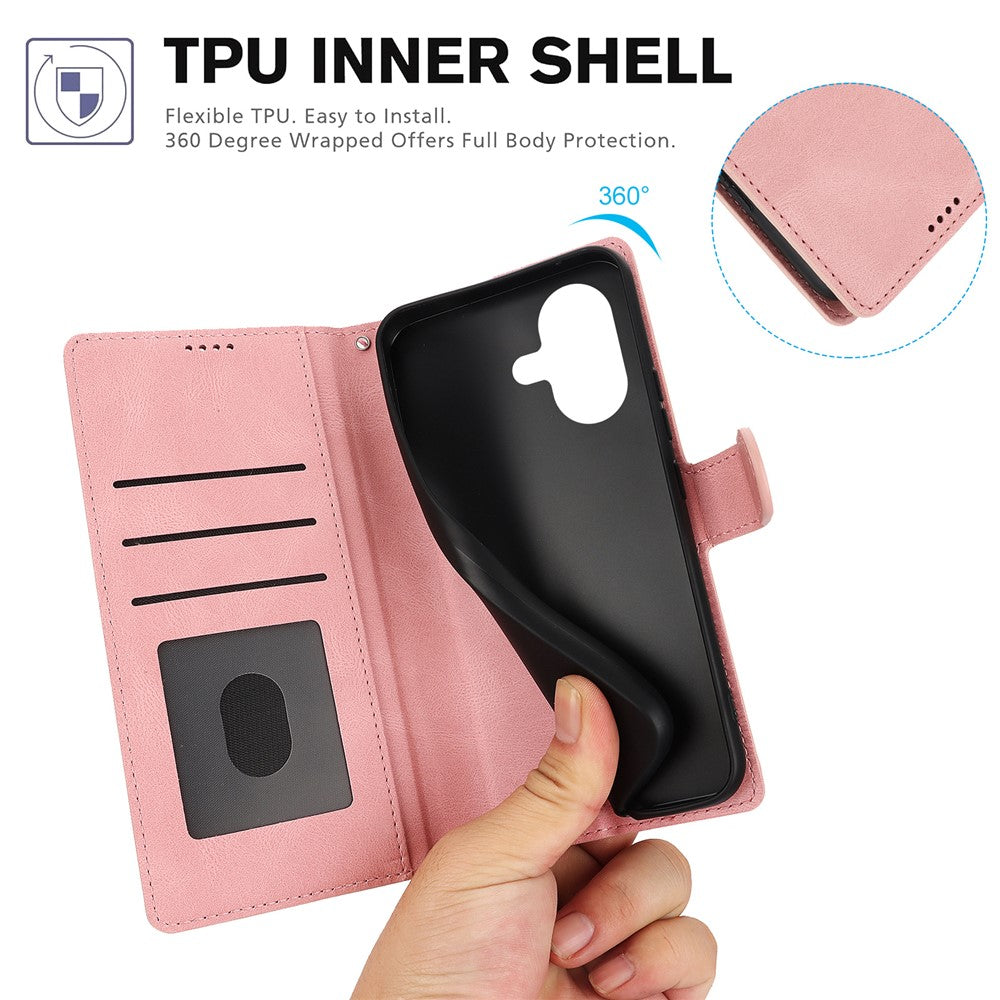 For iPhone 16 Case PU Leather Phone Cover Card Holder Magnetic Clasp Protective