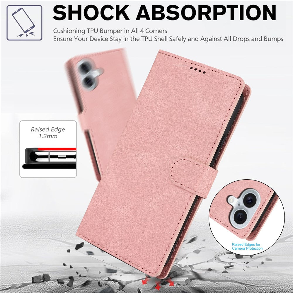 For iPhone 16 Case PU Leather Phone Cover Card Holder Magnetic Clasp Protective