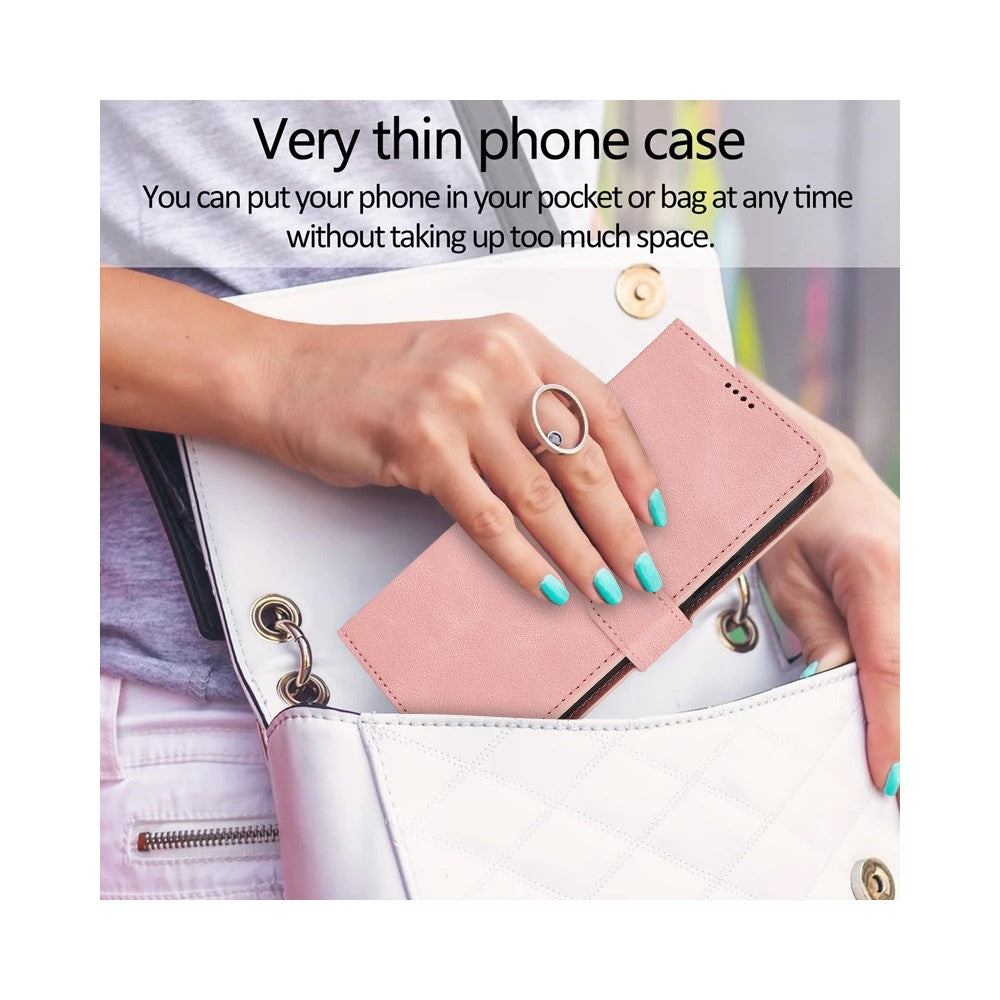 For iPhone 16 Case PU Leather Phone Cover Card Holder Magnetic Clasp Protective