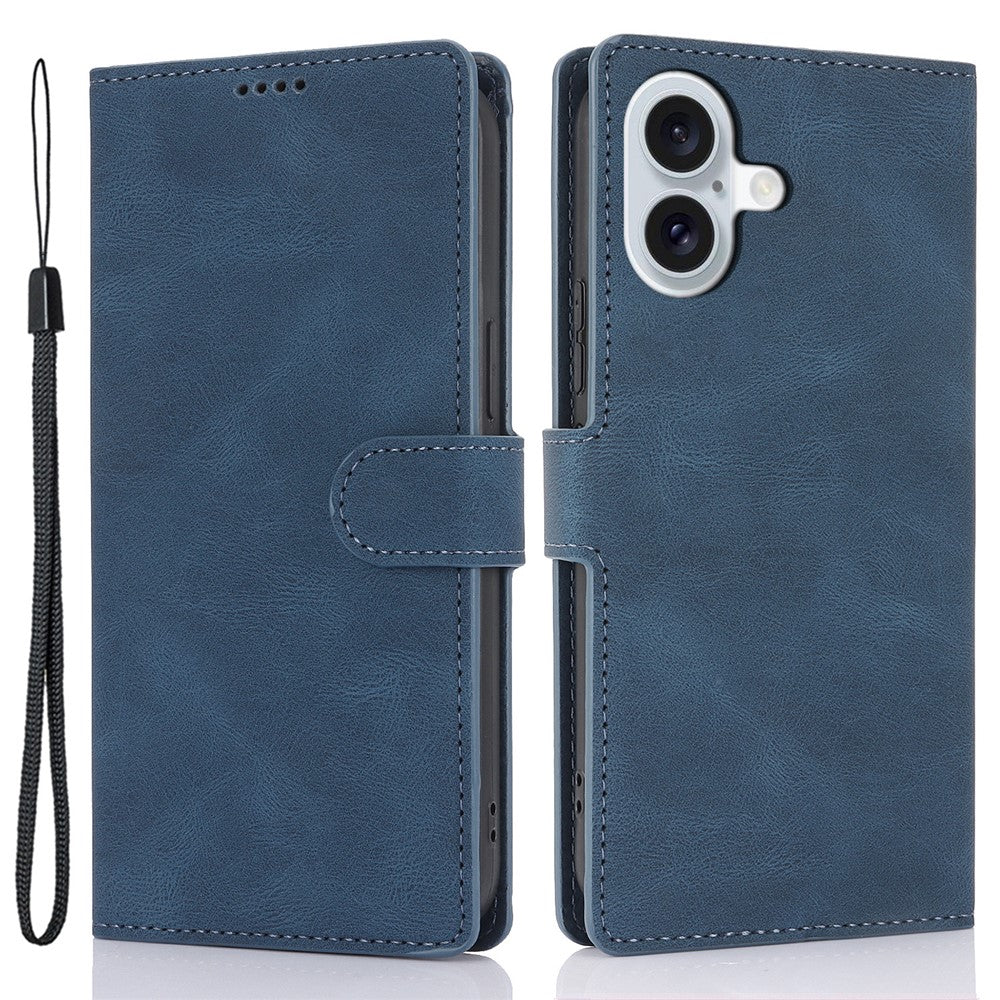 For iPhone 16 Case PU Leather Phone Cover Card Holder Magnetic Clasp Protective