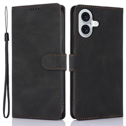 For iPhone 16 Case PU Leather Phone Cover Card Holder Magnetic Clasp Protective