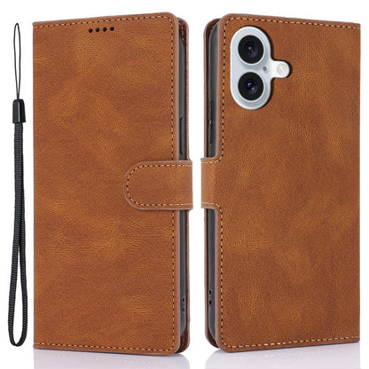 For iPhone 16 Case PU Leather Phone Cover Card Holder Magnetic Clasp Protective