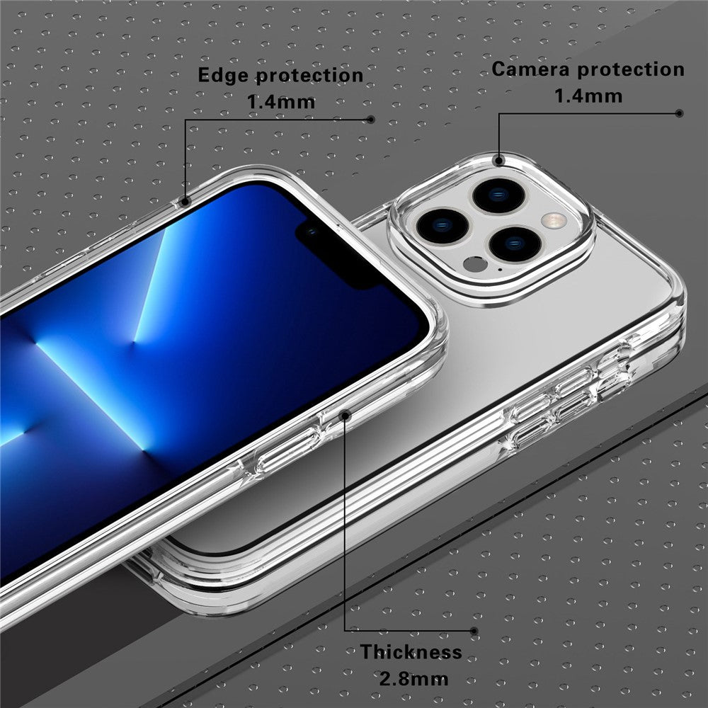 For iPhone 16 Pro Max Case PC + TPU Phone Cover Anti-Scratch Clear Back