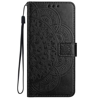 For iPhone 16 Pro Max Case Wallet PU Leather Mandala Pattern Phone Cover with Strap