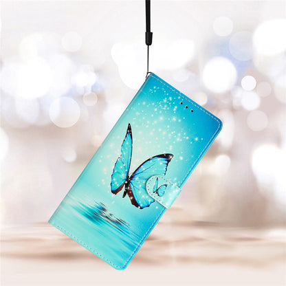 For iPhone 16 Pro Max Case Pattern Print PU Leather Card Slots Phone Cover with Wrist Strap