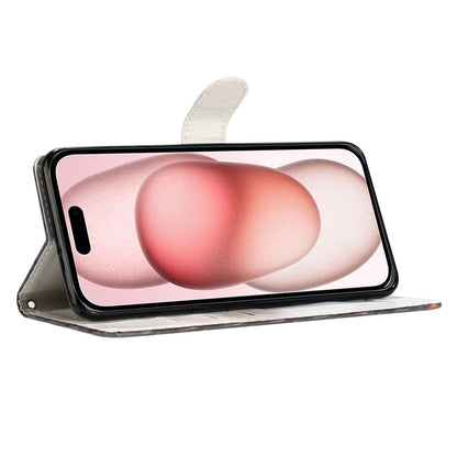 For iPhone 16 Case PU Leather 3D Pattern Printing Phone Wallet Cover