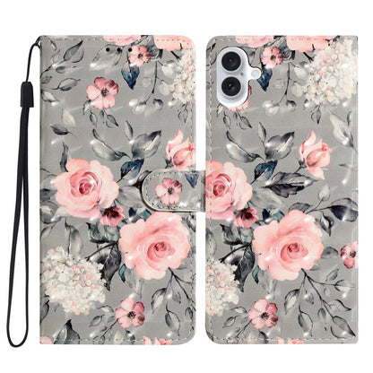 For iPhone 16 Case PU Leather 3D Pattern Printing Phone Wallet Cover