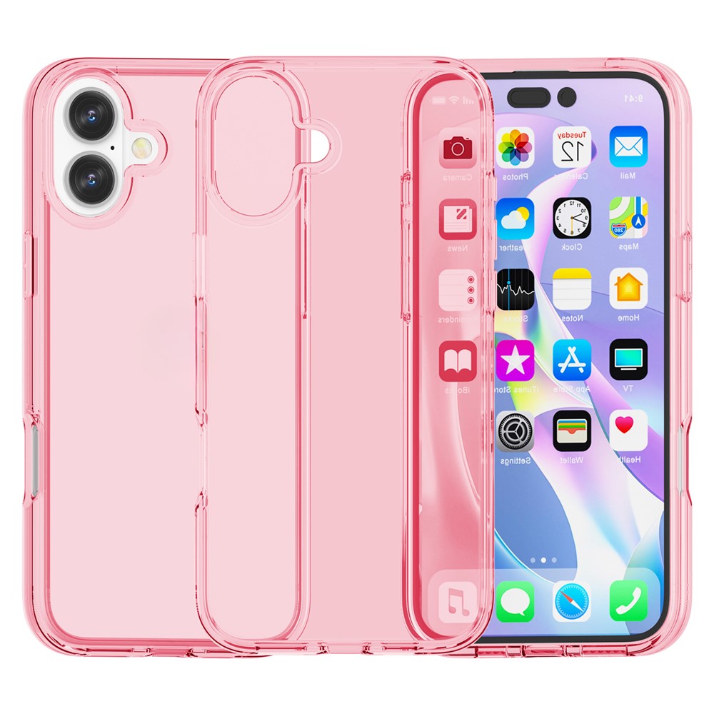 For iPhone 16 Case PC + TPU Anti-Scratch Clear Phone Cover