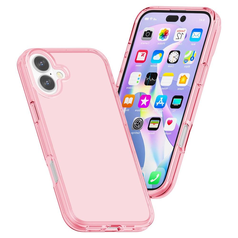 For iPhone 16 Case PC + TPU Anti-Scratch Clear Phone Cover