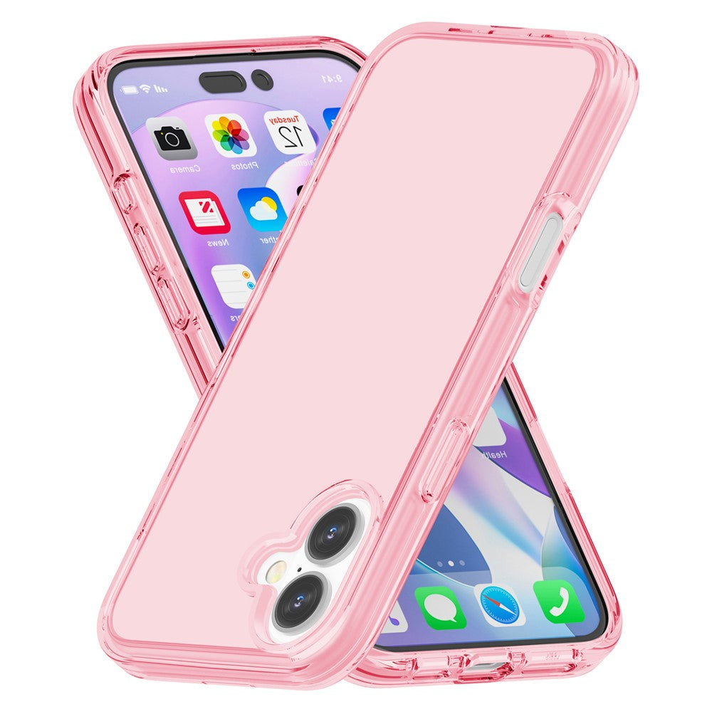 For iPhone 16 Case PC + TPU Anti-Scratch Clear Phone Cover