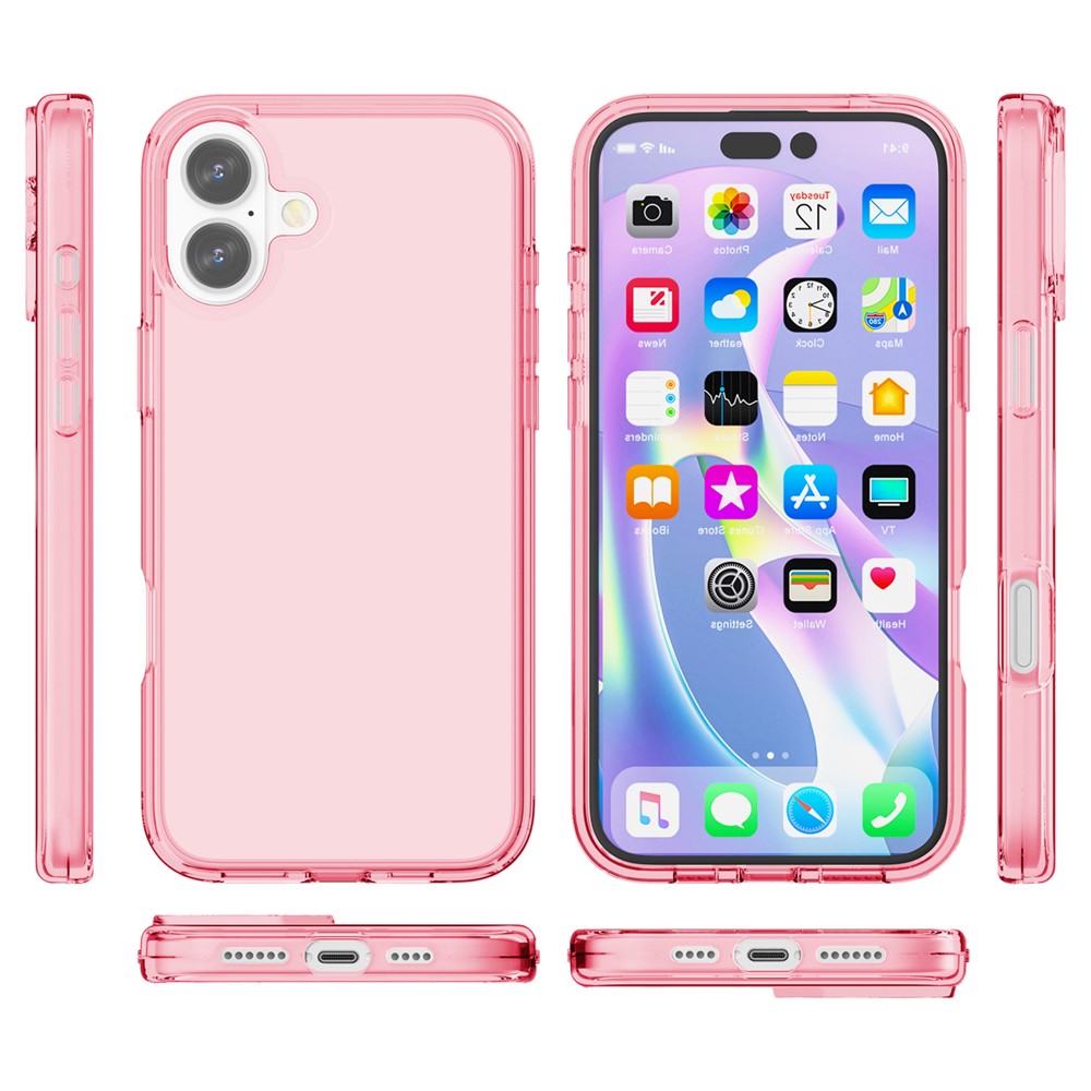 For iPhone 16 Case PC + TPU Anti-Scratch Clear Phone Cover