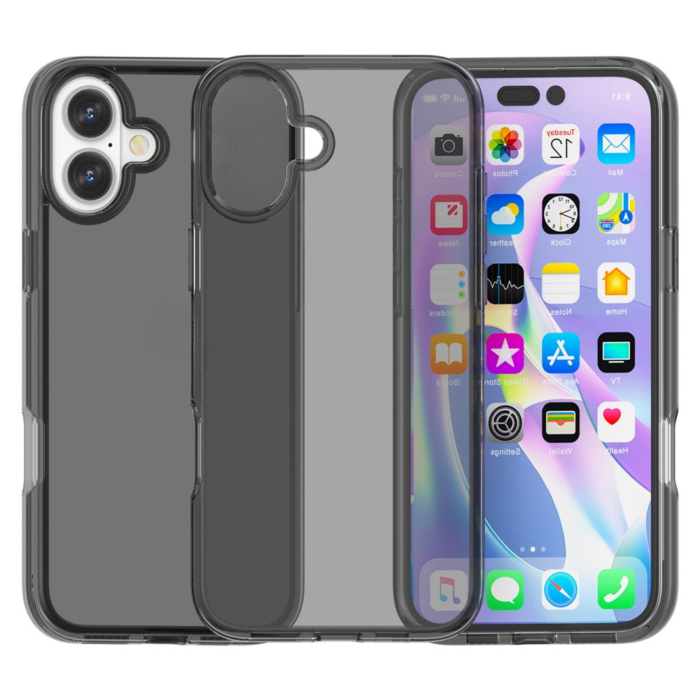 For iPhone 16 Case PC + TPU Anti-Scratch Clear Phone Cover