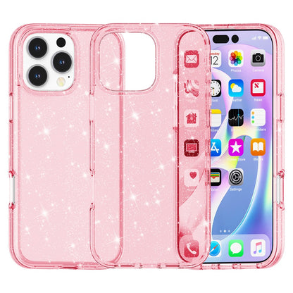 For iPhone 16 Pro Max Case Anti-Scratch PC+TPU Sparkly Glitter Phone Cover