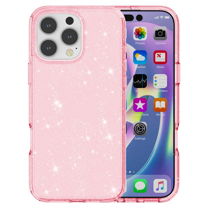 For iPhone 16 Pro Max Case Anti-Scratch PC+TPU Sparkly Glitter Phone Cover