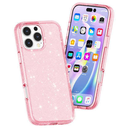 For iPhone 16 Pro Max Case Anti-Scratch PC+TPU Sparkly Glitter Phone Cover