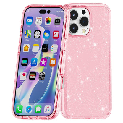For iPhone 16 Pro Max Case Anti-Scratch PC+TPU Sparkly Glitter Phone Cover