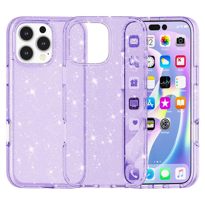 For iPhone 16 Pro Max Case Anti-Scratch PC+TPU Sparkly Glitter Phone Cover