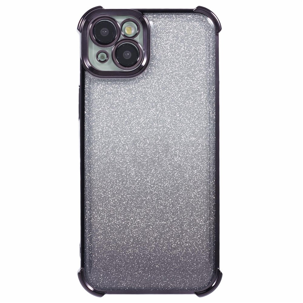 For iPhone 14 Plus Cell Phone Cover Glitter Gradient Electroplating Anti-Fall TPU Phone Case