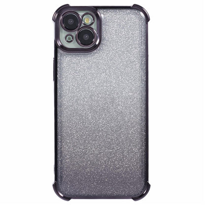For iPhone 14 Plus Cell Phone Cover Glitter Gradient Electroplating Anti-Fall TPU Phone Case
