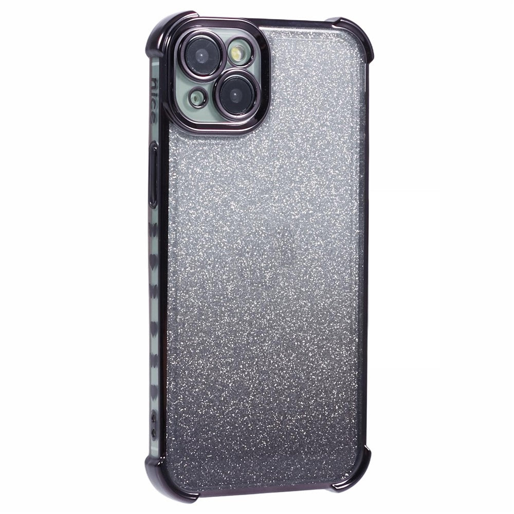 For iPhone 14 Plus Cell Phone Cover Glitter Gradient Electroplating Anti-Fall TPU Phone Case
