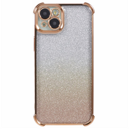 For iPhone 14 Plus Cell Phone Cover Glitter Gradient Electroplating Anti-Fall TPU Phone Case