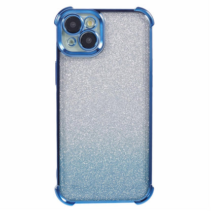For iPhone 14 Plus Cell Phone Cover Glitter Gradient Electroplating Anti-Fall TPU Phone Case