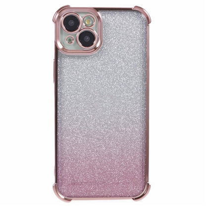 For iPhone 14 Plus Cell Phone Cover Glitter Gradient Electroplating Anti-Fall TPU Phone Case