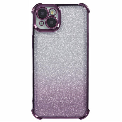For iPhone 14 Plus Cell Phone Cover Glitter Gradient Electroplating Anti-Fall TPU Phone Case