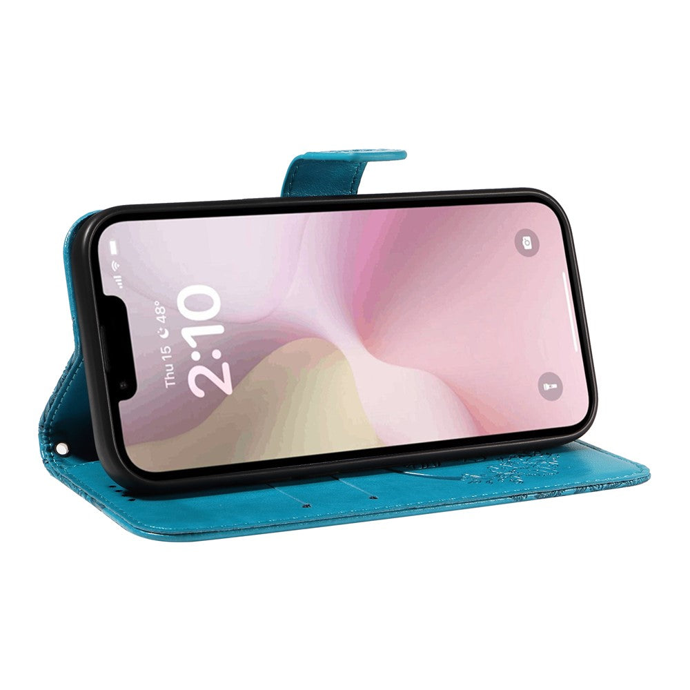 For iPhone 17e / 16e Case with Hand Strap Butterfly PU Leather Wallet Phone Cover