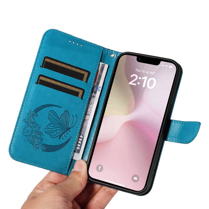 For iPhone 17e / 16e Case with Hand Strap Butterfly PU Leather Wallet Phone Cover