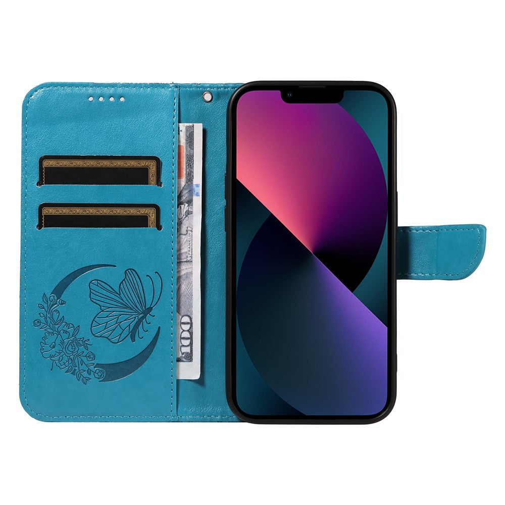 For iPhone 14 Case Butterfly Pattern Leather Phone Cover with Wallet Stand