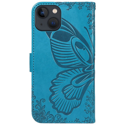For iPhone 14 Case Butterfly Pattern Leather Phone Cover with Wallet Stand