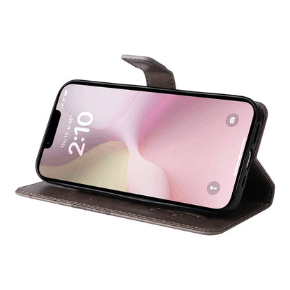 For iPhone 17e / 16e Wallet Case Floral Butterfly Imprinted Leather Phone Cover Stand