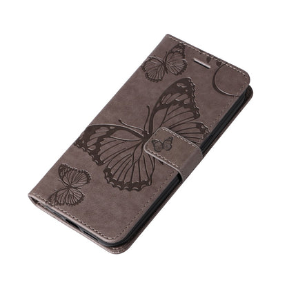 For iPhone 17e / 16e Wallet Case Floral Butterfly Imprinted Leather Phone Cover Stand