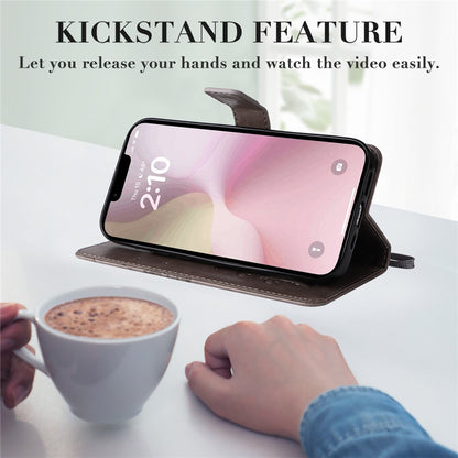 For iPhone 17e / 16e Wallet Case Floral Butterfly Imprinted Leather Phone Cover Stand