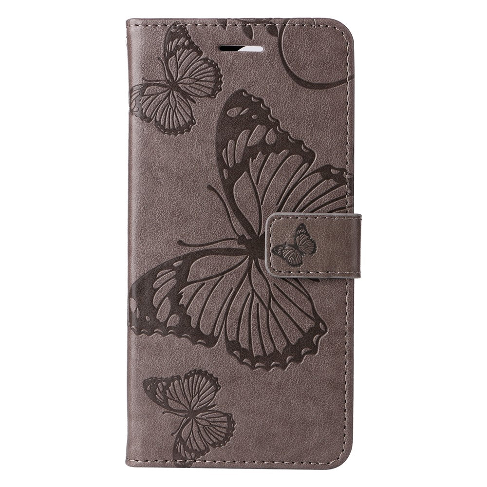 For iPhone 17e / 16e Wallet Case Floral Butterfly Imprinted Leather Phone Cover Stand