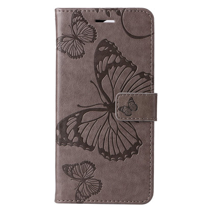 For iPhone 17e / 16e Wallet Case Floral Butterfly Imprinted Leather Phone Cover Stand