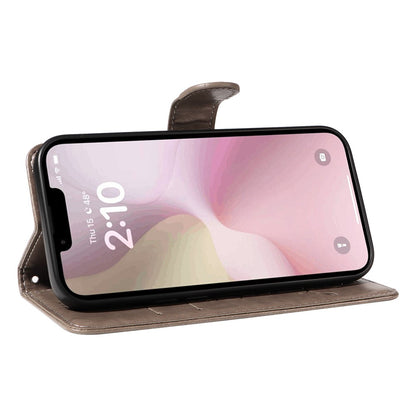 For iPhone 17e / 16e PU Leather Cases Flower Pattern Wallet Stand Phone Cover with Strap