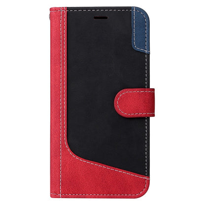 For iPhone 17e / 16e Case Wallet PU Leather Three-Color Splicing Phone Cover