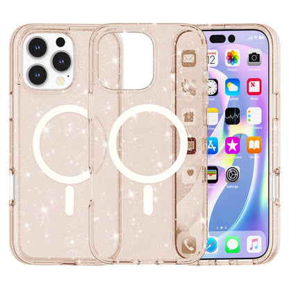 For iPhone 16 Pro Max Case Sparkly Glitter PC+TPU Phone Cover Compatible with MagSafe