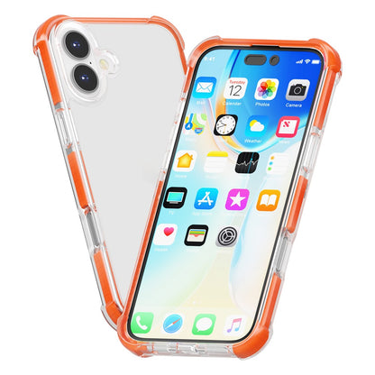 For iPhone 16 Case Four Corners Anti Drop Clear TPU + TPE + PC Phone Cover