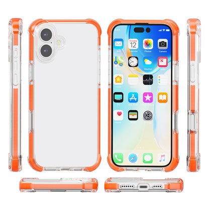 For iPhone 16 Case Four Corners Anti Drop Clear TPU + TPE + PC Phone Cover