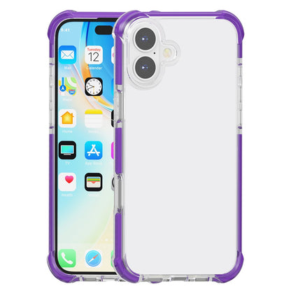 For iPhone 16 Case Four Corners Anti Drop Clear TPU + TPE + PC Phone Cover