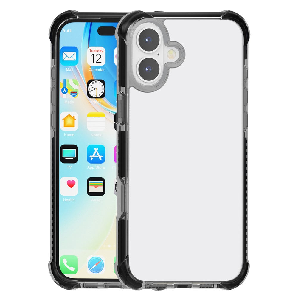 For iPhone 16 Case Four Corners Anti Drop Clear TPU + TPE + PC Phone Cover
