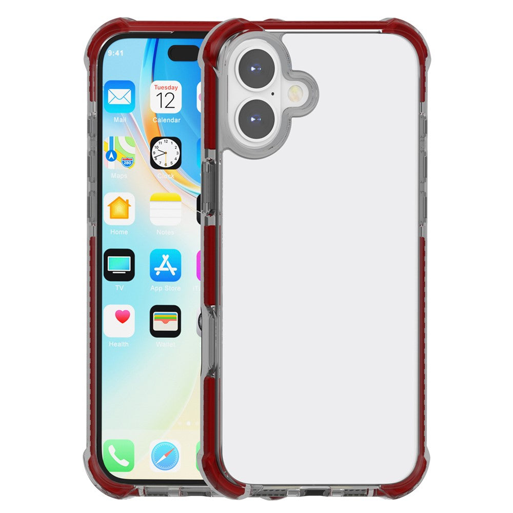 For iPhone 16 Case Four Corners Anti Drop Clear TPU + TPE + PC Phone Cover