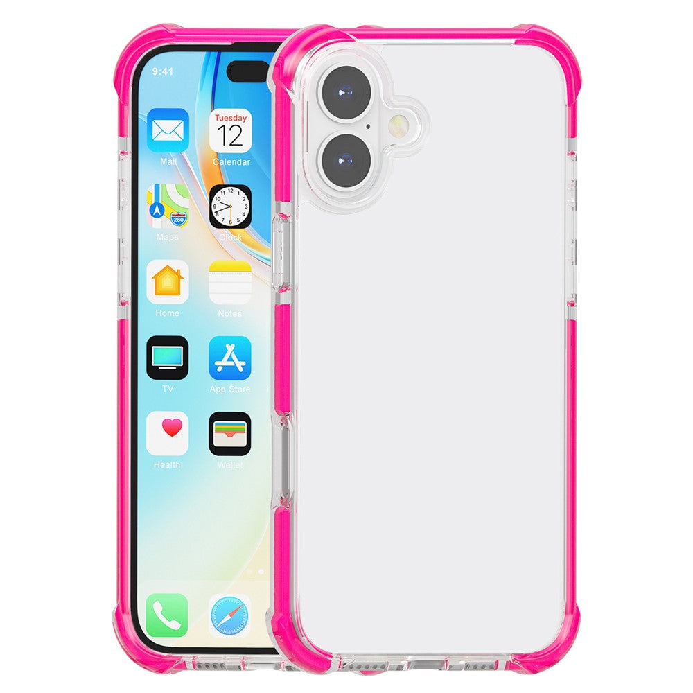 For iPhone 16 Case Four Corners Anti Drop Clear TPU + TPE + PC Phone Cover