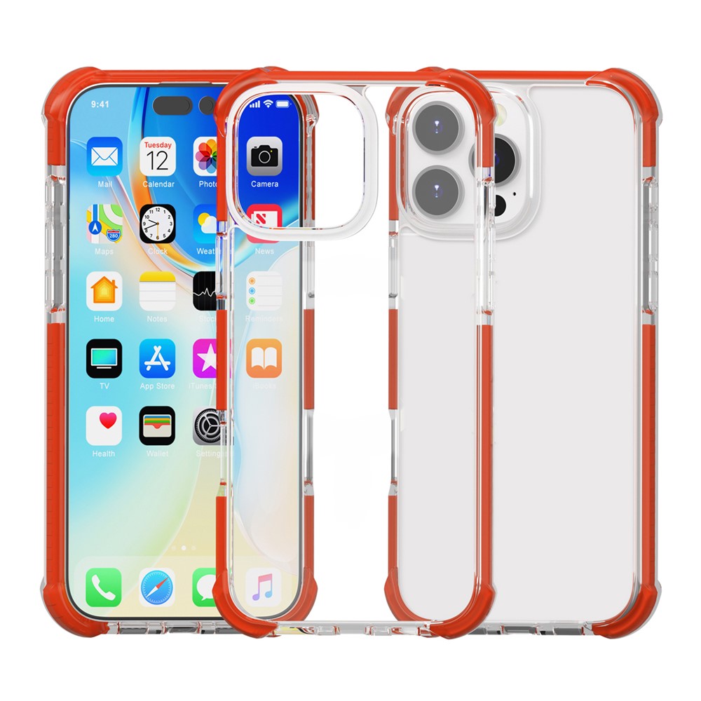 For iPhone 16 Pro Case Four Corners Anti Drop Clear TPU + TPE + PC Phone Cover
