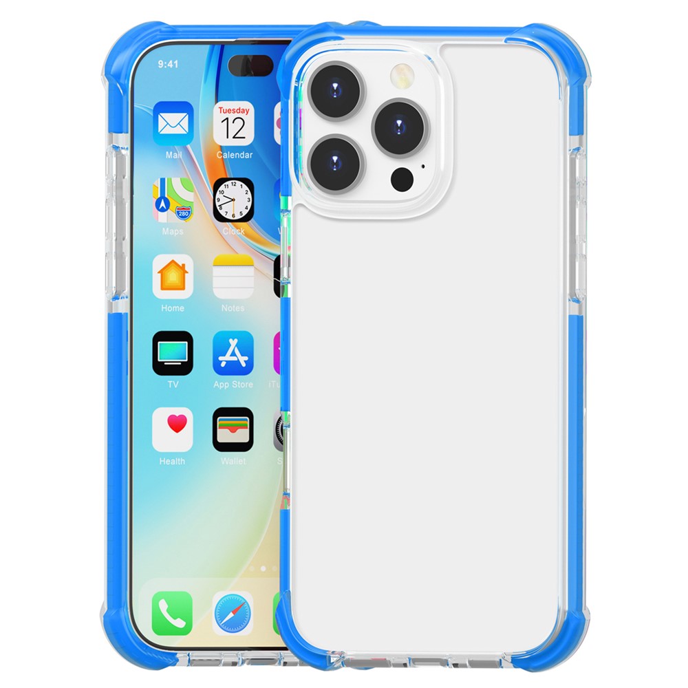 For iPhone 16 Pro Case Four Corners Anti Drop Clear TPU + TPE + PC Phone Cover