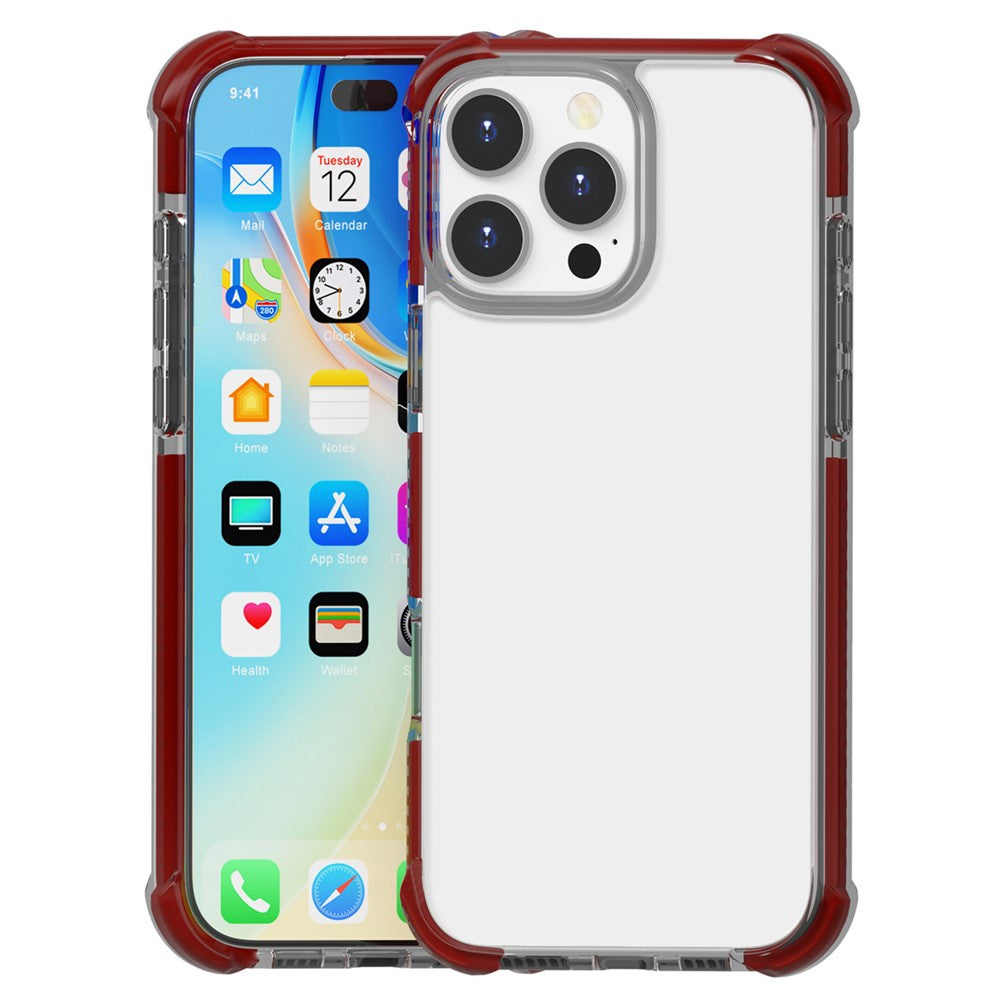 For iPhone 16 Pro Case Four Corners Anti Drop Clear TPU + TPE + PC Phone Cover